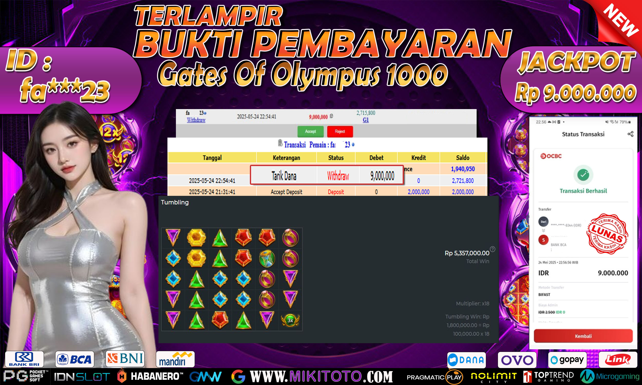 MIKITOTO Bukti Jackpot Slot Gates OfOlympus1000