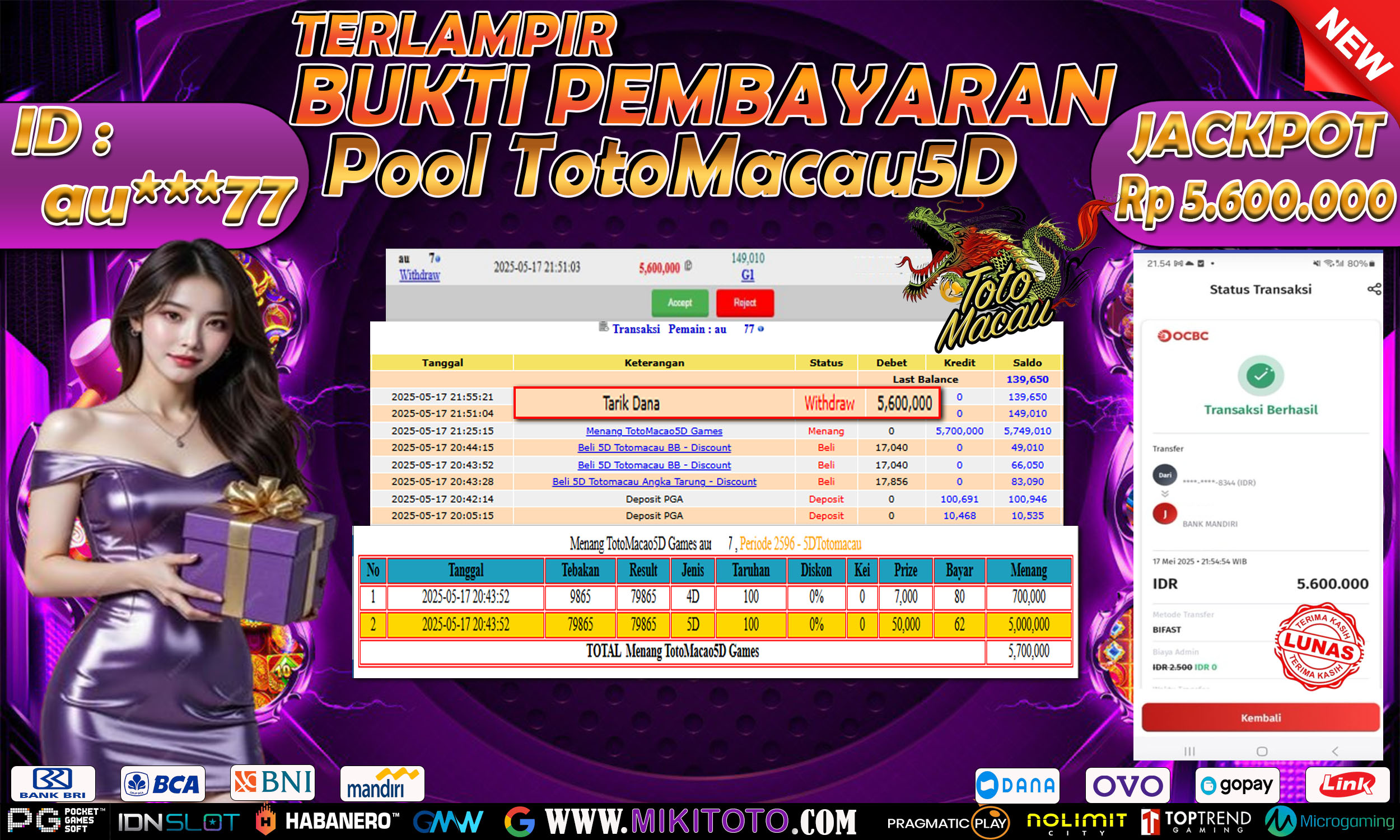 MIKITOTO Bukti Jackpot Pool TotoMacau5D