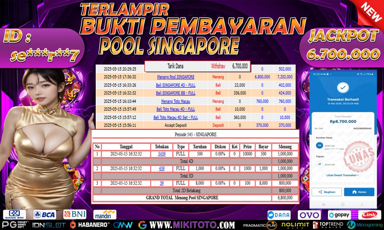 MIKITOTO Bukti Jackpot Pool Singapore