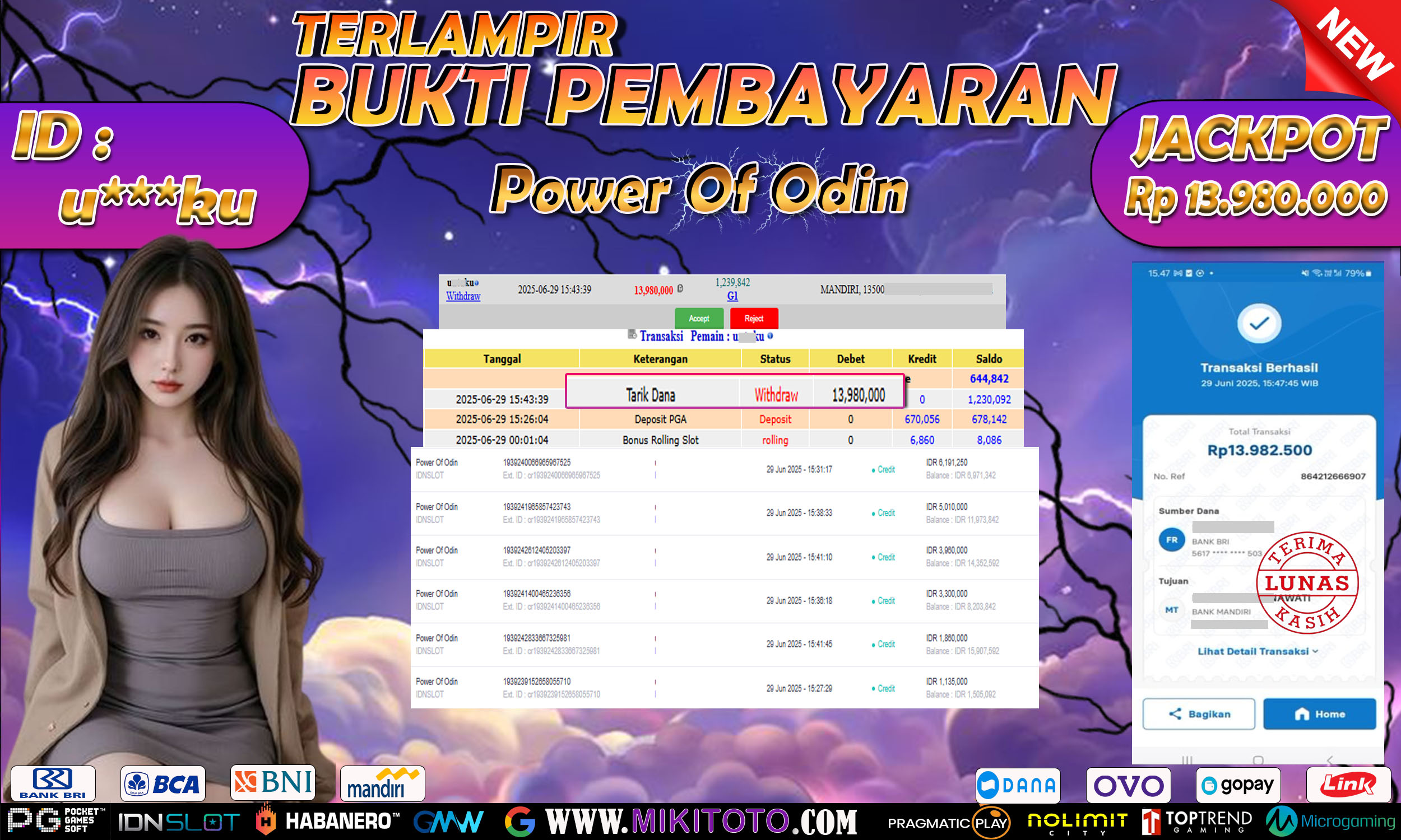 MIKITOTO Bukti Jackpot Slot Power Of Odin