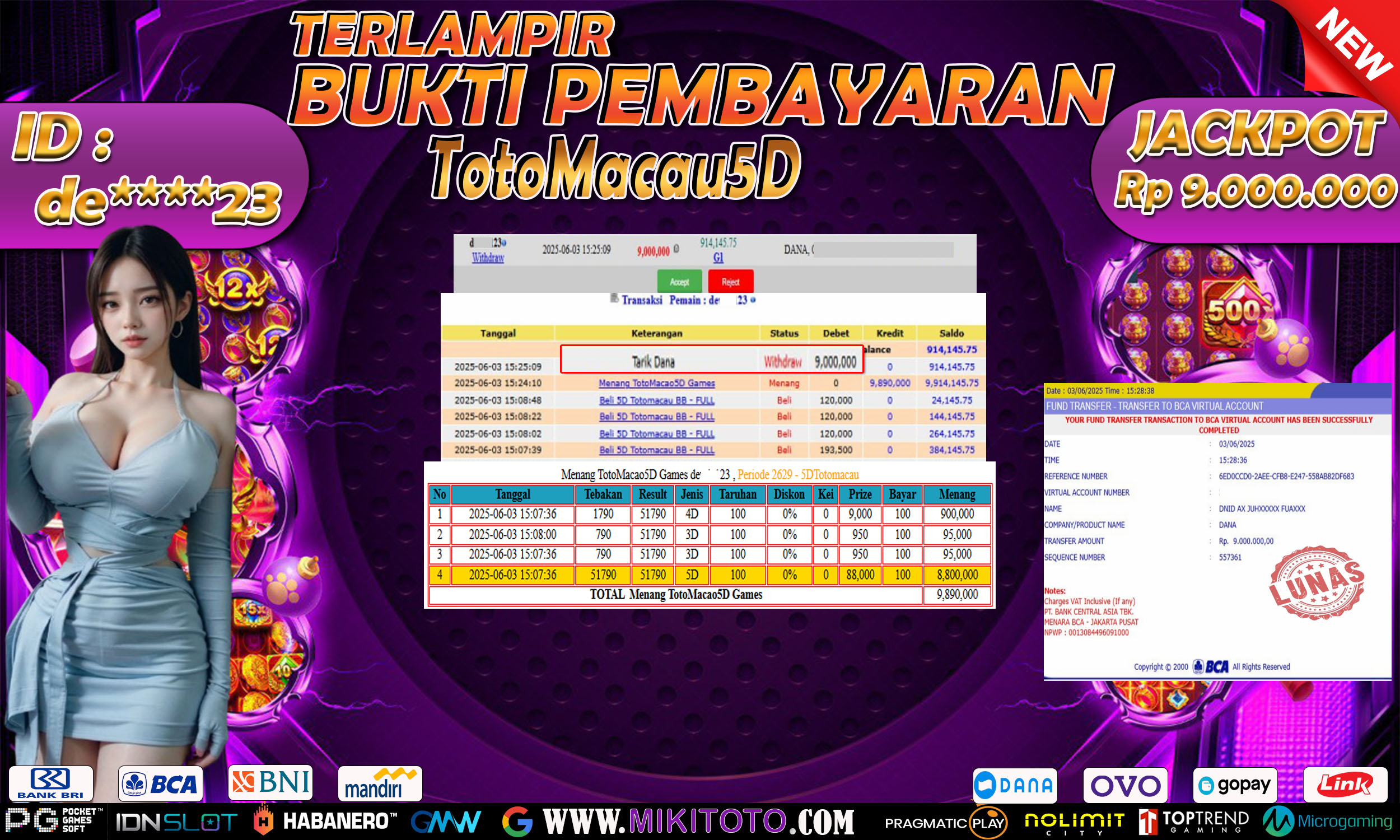 MIKITOTO Bukti Jackpot Pool Toto Macau 5D