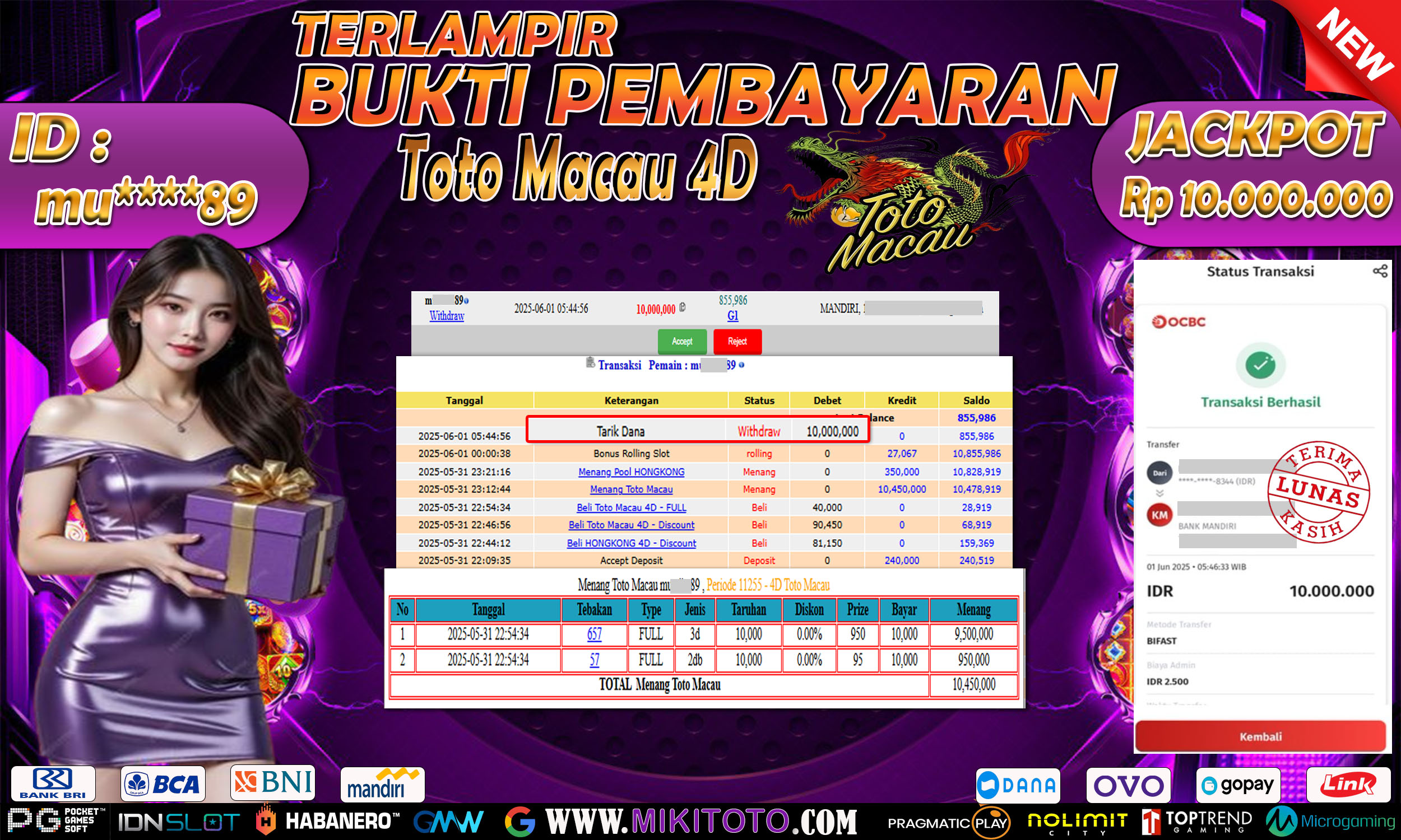MIKITOTO Bukti Jackpot Pool Toto Macau 4D