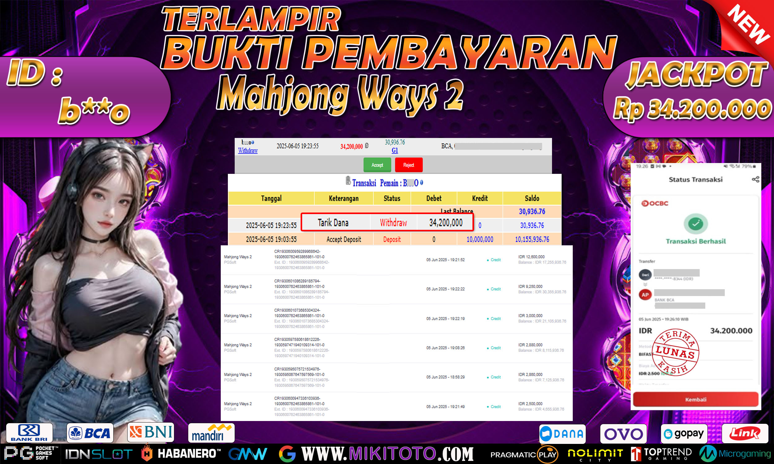 MIKITOTO Bukti Jackpot Slot Mahjong Ways 2