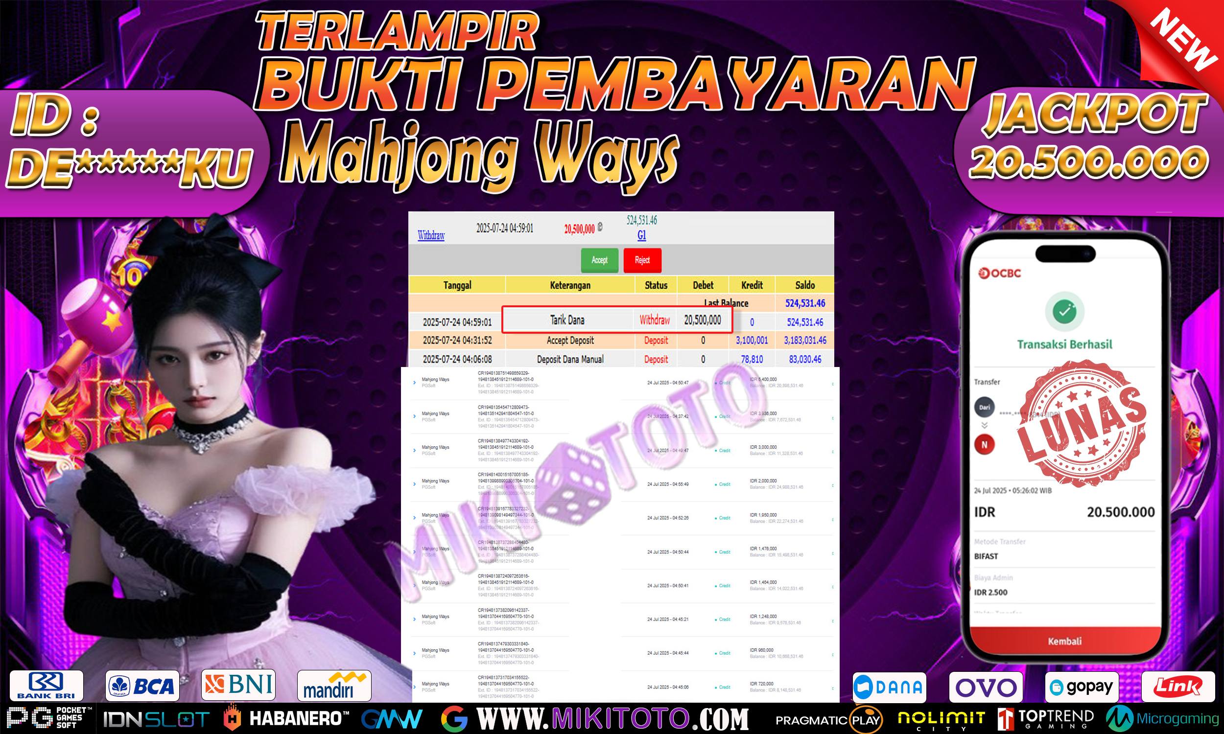 MIKITOTO Bukti Jackpot Slot Mahjong Ways