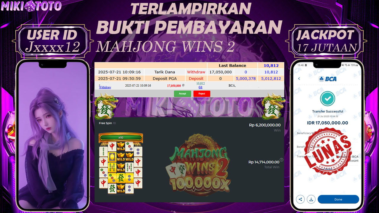 MIKITOTO Bukti Jackpot Slot Mahjong Wins 2