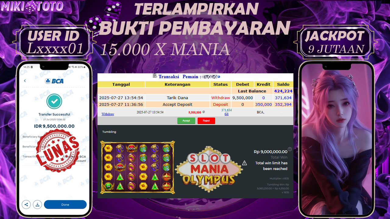 MIKITOTO Bukti Jackpot Slot 15.000 x Mania