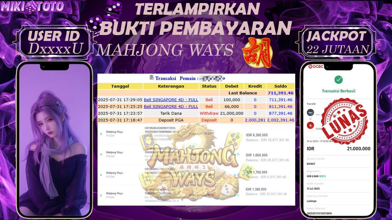 MIKITOTO Bukti Jackpot Slot Mahjong Ways