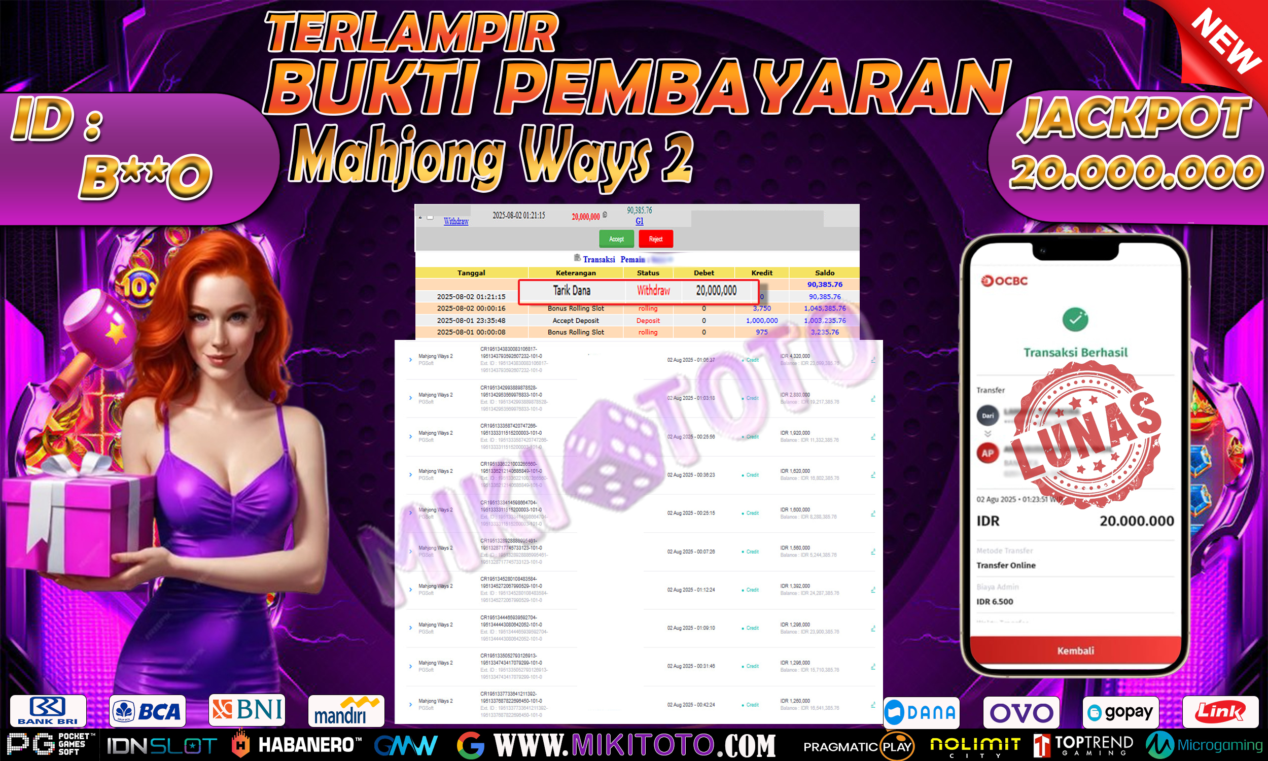 MIKITOTO Bukti Jackpot Slot Mahjong Ways 2