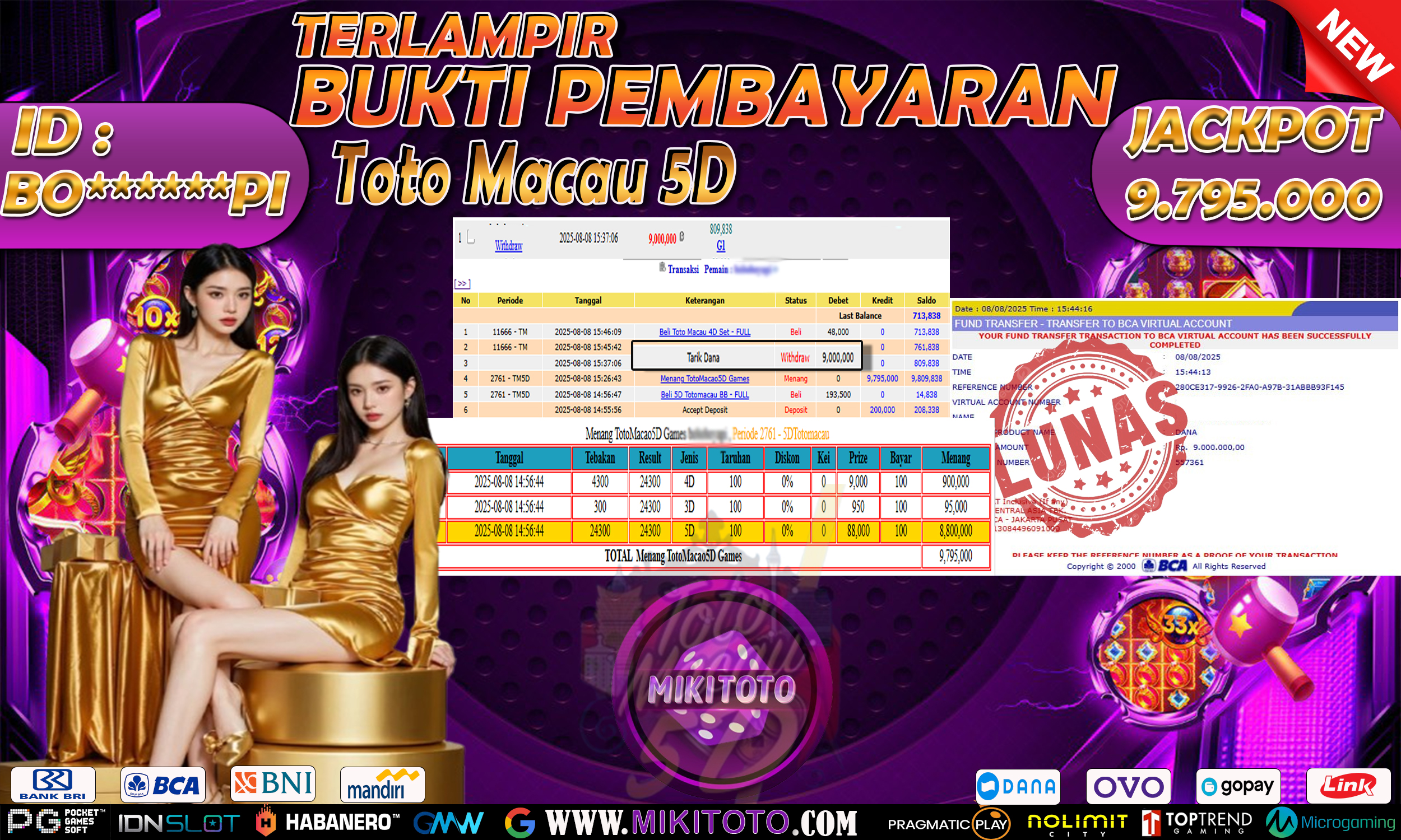 MIKITOTO Bukti Jackpot Togel Toto Macau 5D