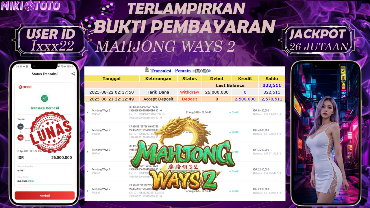 MIKITOTO Bukti Jackpot Slot Mahjong Ways2
