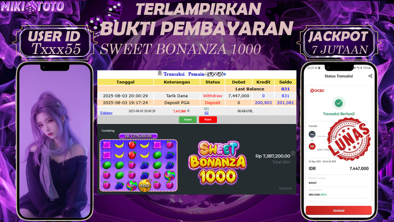 MIKITOTO Bukti Jackpot Slot Sweet Bonanza 1000