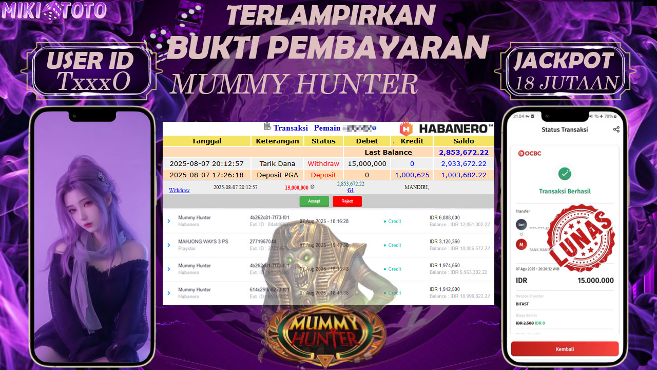 MIKITOTO Bukti Jackpot Slot Mummy Hunter